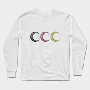 Colorful Henna Crescent Moon Long Sleeve T-Shirt